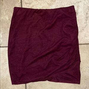 La Hearts Deep Burgundy Mini Skirt